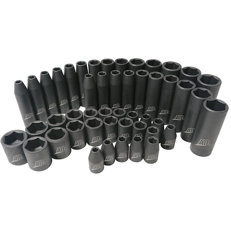 Atd Tools ATD 48-Piece 1/4-Inch Drive 6 Point SAE and Metric Standard and Deep Impact Socket Set 2248